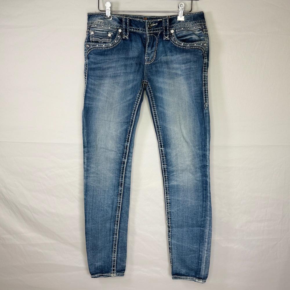 Rock Revival Aliana Skinny Jeans Womens 28 Rhinestone Embellished RP954520SA